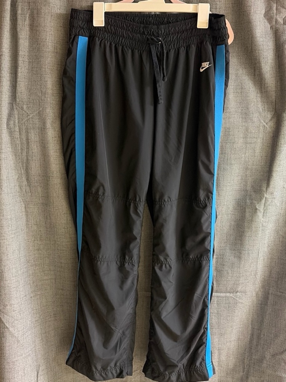 Nike Black Joggers with Blue Side Stripes